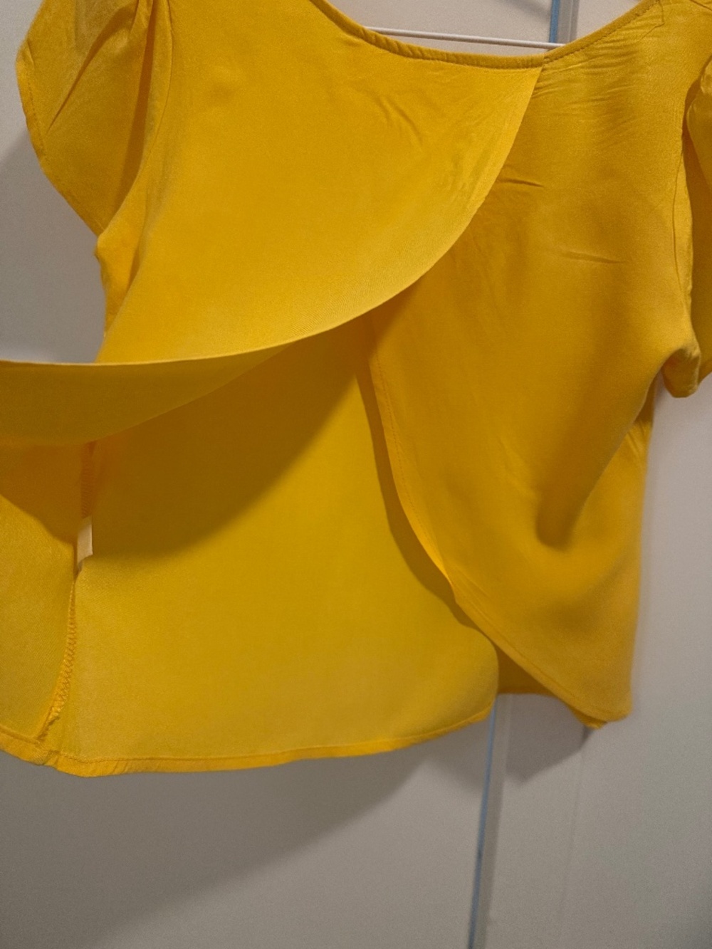 Pins and Needles Yellow Open Back Blouse XS | Urban Outfitters